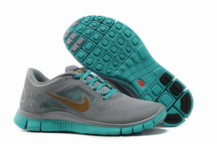 Hot Nike Free5.0 Men Shoes Gray/Lightseagreen/Goldenrod